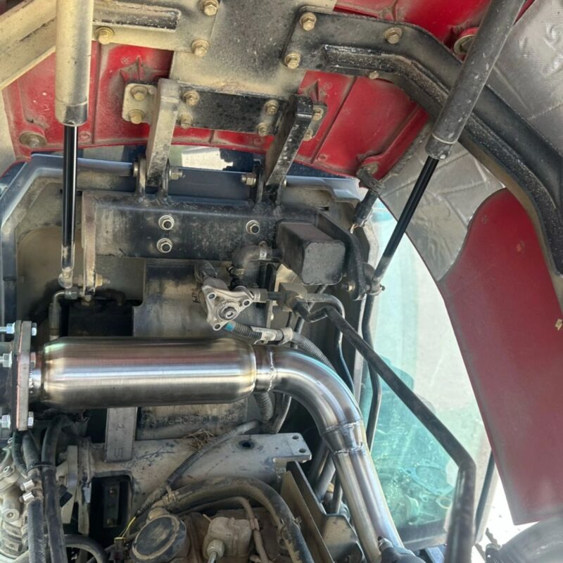 Mahindra 105 DPF replcement pipe on tractor 2